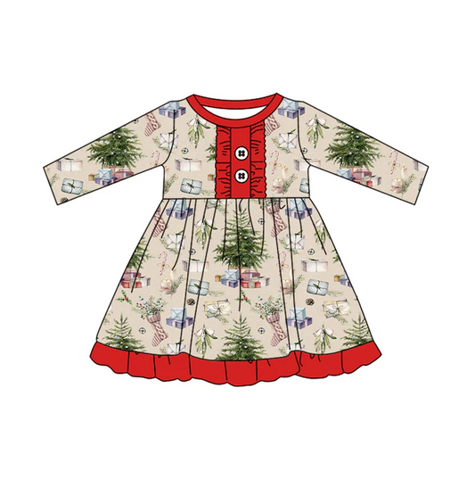 8.19 Baby Girls Christmas Present Ruffle Dresses preorder(moq 5)