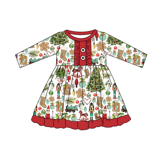 8.19  Baby Girls Christmas Soldier Red Dresses preorder(moq 5)