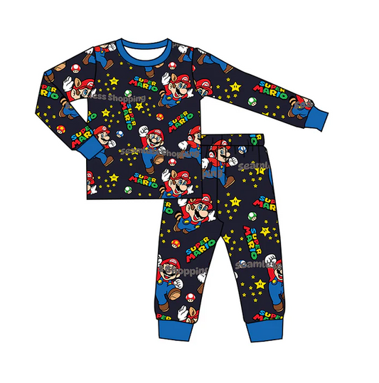 8.20 Baby Boys Game Navy Color Pajamas Clothes Sets preorder(moq 5)