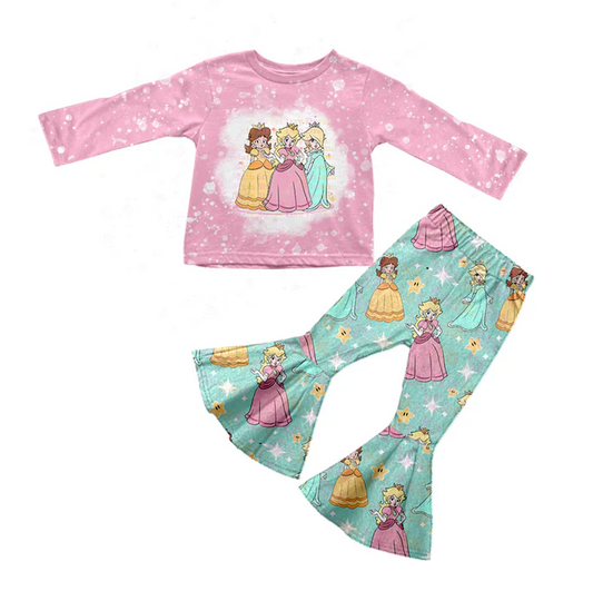 8.20 Baby Girls Princess Pink Top Bell Pants Clothes Sets preorder(moq 5)