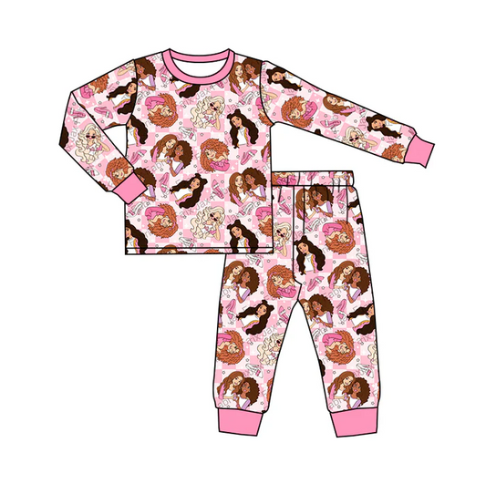 8.20 Baby Girls Doll Pink Shirt Pants Pajamas Clothes Sets preorder(moq 5)
