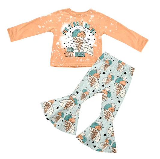 8.20 Baby Girls Popstick Tee Shirt Top Bell Pants Clothes Sets preorder(moq 5)