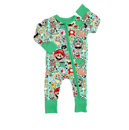 8.21 Baby Kids Infant Green Game Rompers preorder(moq 5)