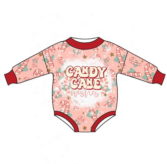 8.21 Baby Girls Candy Cane Christmas Rompers preorder(moq 5)
