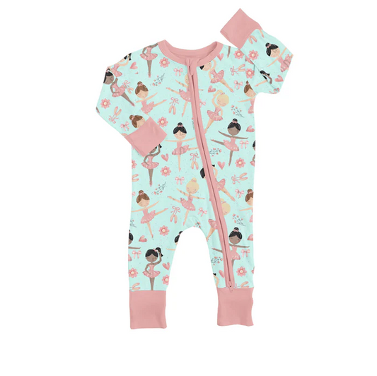 8.21 Baby Girls Dance Girl Zip Rompers preorder(moq 5)