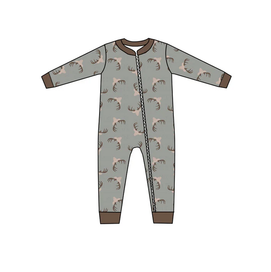 8.21 Baby Boys Deer Head Zip Rompers preorder(moq 5)