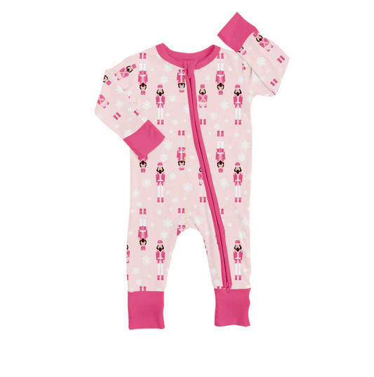 8.21 Baby Girls Pink Christmas Soldier Rompers preorder(moq 5)