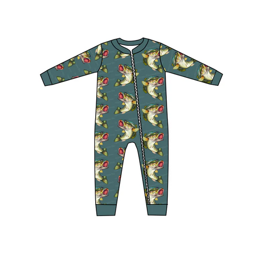 8.21 Baby Kids Fish Fall Zip Rompers preorder(moq 5)