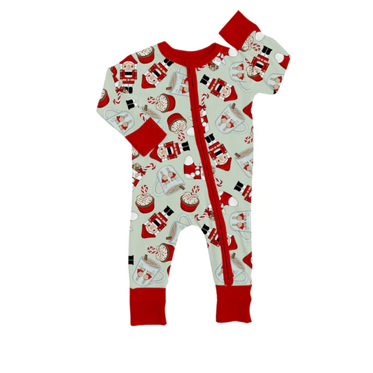 8.21 Baby Boys Christmas Red Santa Zip Rompers preorder(moq 5)