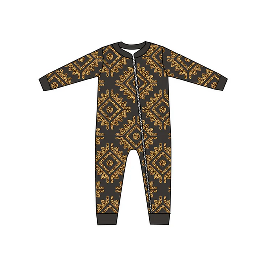 8.21 Golden Aztec Baby Infant Long Sleeve Rompers preorder(moq 5)