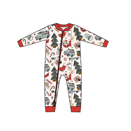 8.21 Christmas Present Baby Infant Long Sleeve Zip Rompers preorder(moq 5)