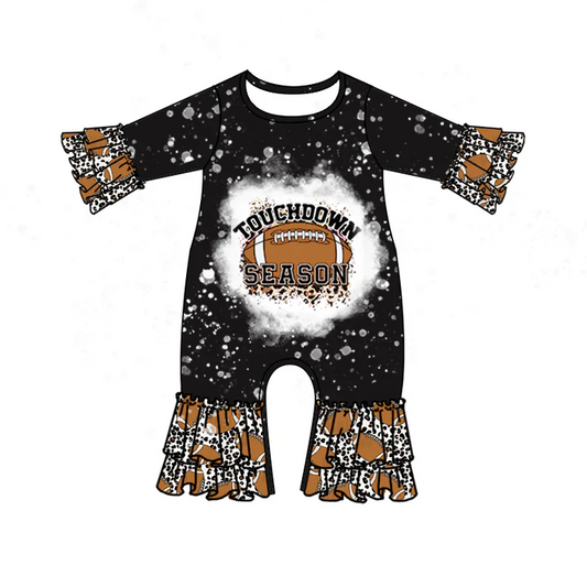 8.22 Baby Infant Football Season Leopard Rompers preorder(moq 5)