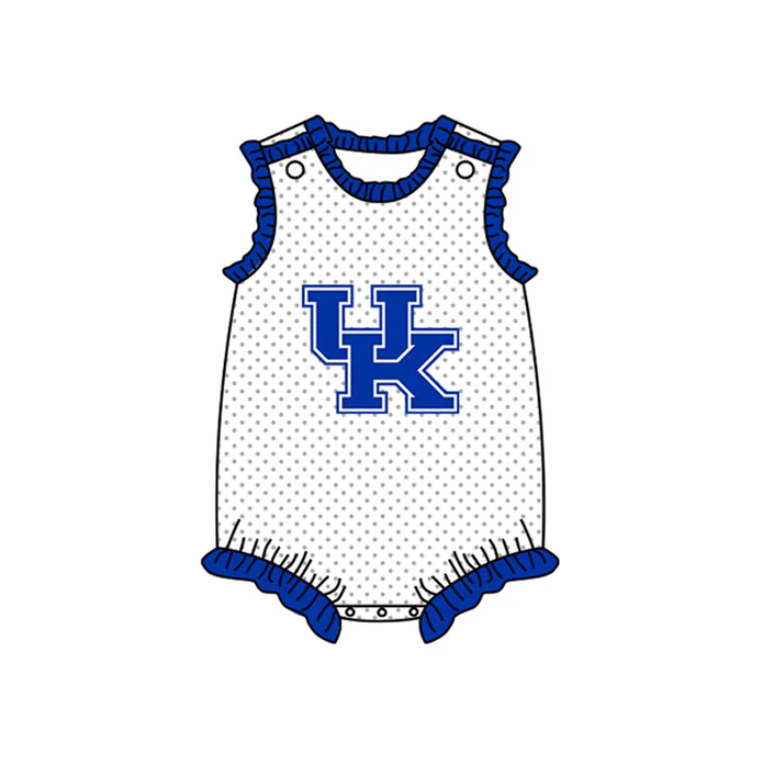 8.22 Baby Girls UK Team Ruffle Sleeveless Rompers preorder(moq 5)