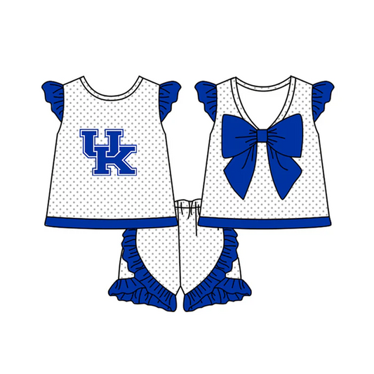 8.22  Baby Girls UK team Bow Top Shorts Clothes Sets preorder(moq 5)