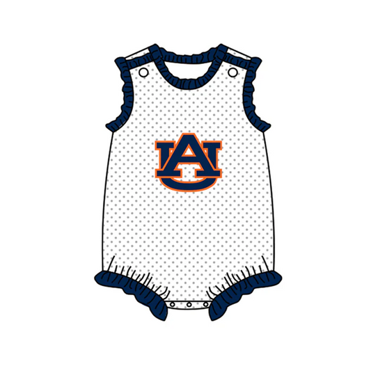 8.22 Baby Girls AU Team Sleeveless Ruffle Rompers preorder(moq 5)