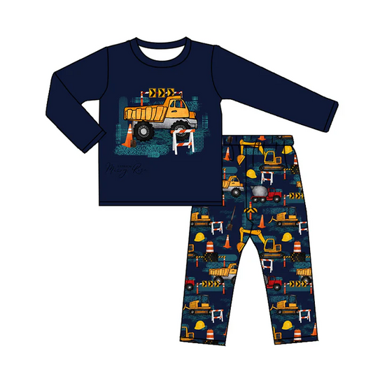 8.22 Baby Boys Construction Tee Shirt Fall Pants Clothes Sets preorder(moq 5)