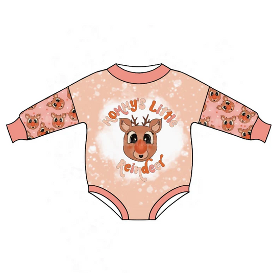 8.22 Baby Girls Mommy's Little Reindeer Rompers preorder(moq 5)