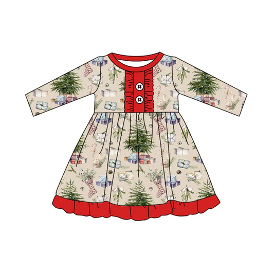 8.23 Baby Girls Christmas Present Ruffle Dresses preorder(moq 5)
