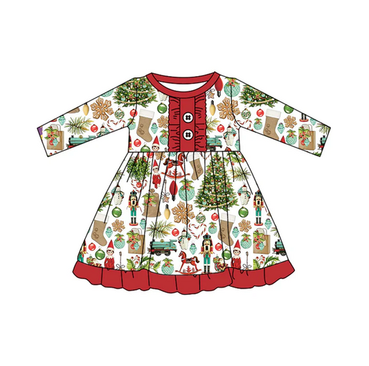 8.23 Baby Girls Christmas Soldier Red Dresses preorder(moq 5)