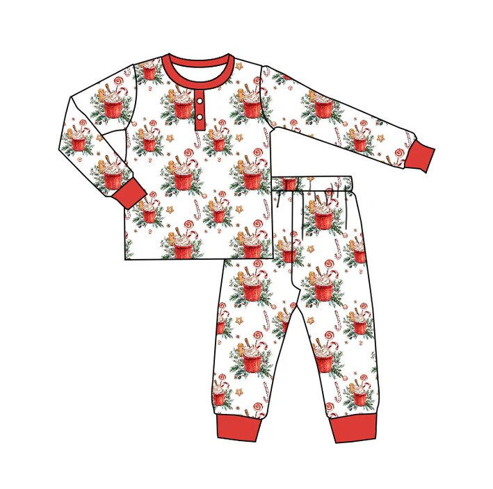 8.23 Baby Boys Christmas Cups Pajamas Clothes Sets preorder(moq 5)