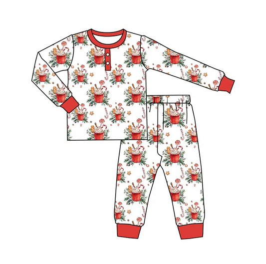 8.23 Baby Boys Christmas Cups Pajamas Clothes Sets preorder(moq 5)
