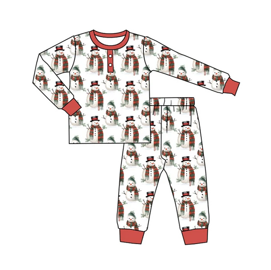 8.23 Baby Boys Christmas Snowman Pajamas Clothes Sets preorder(moq 5)