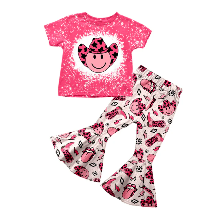 8.23 Baby Girls Western Hats Smile Bell Pants Clothes preorder(moq 5)