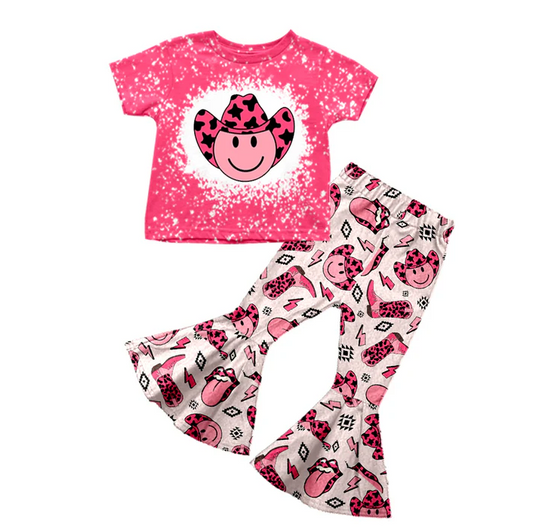8.23 Baby Girls Western Hats Smile Bell Pants Clothes preorder(moq 5)