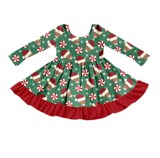 8.23 Baby Girls Christmas Cow Hats Ruffle Dresses preorder(moq 5)