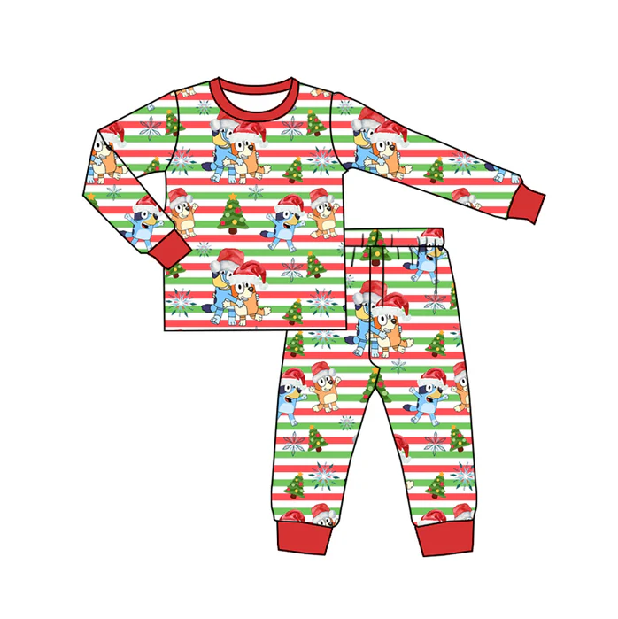 8.23 Baby Boys Christmas Dogs Pants Pajamas Clothes Sets preorder(moq 5)