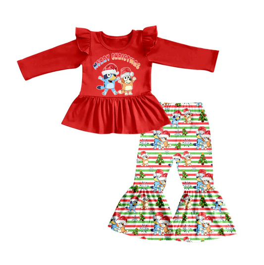 8.23 Baby Girls Christmas Dogs Pants Clothes Sets preorder(moq 5)