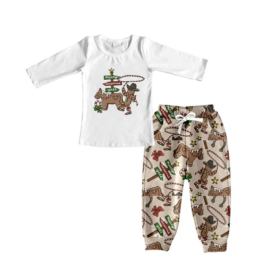 8.23 Baby Boys Western Gingerbread Pants Clothes Sets preorder(moq 5)