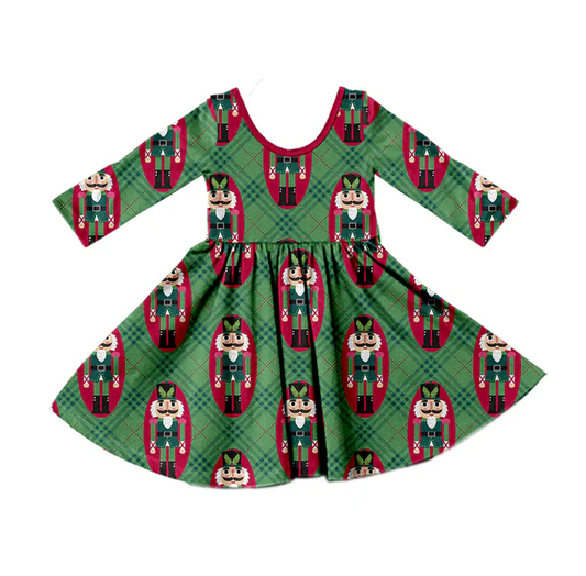 8.25 Baby Girls Christmas Soldier Long Sleeve Dresses preorder(moq 5)