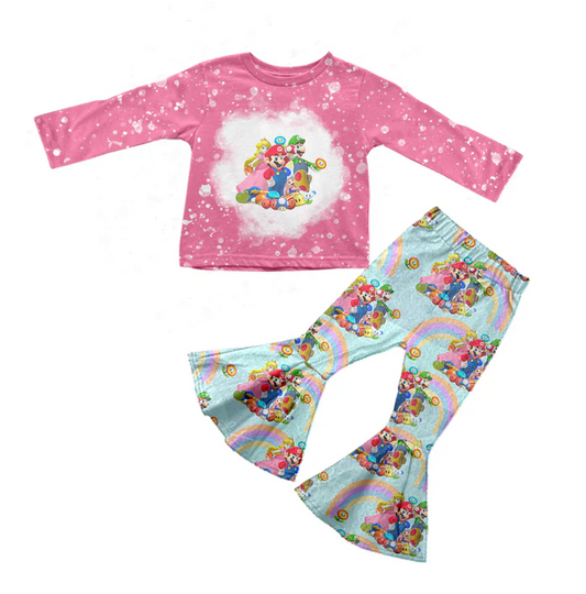 8.25 Baby Girls Pink Game Shirt Bell Pants Clothes Sets preorder(moq 5)