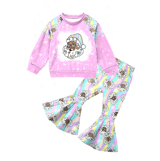 8.25 Baby Girls Christmas Colorful Santa Bell Pants Clothing Sets preorder(moq 5)