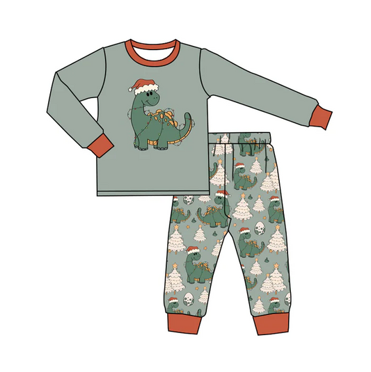 8.25 Baby Boys Christmas Dinosaur Pants 2pcs Clothing Sets preorder(moq 5)