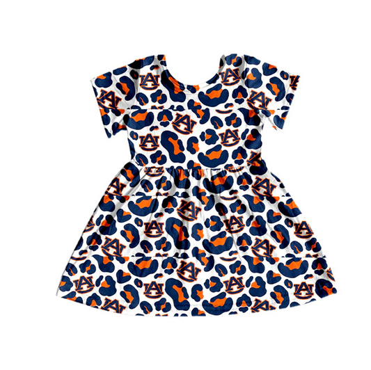 8.25 Baby Girls AU Football Team Short Sleeve Dresses preorder(moq 5)