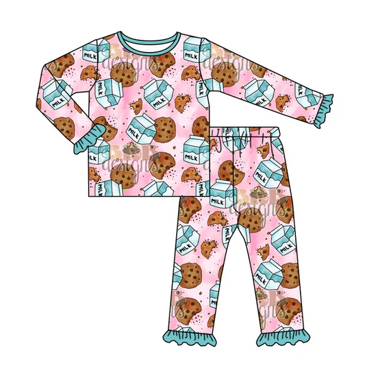 8.26 Baby Girls Pink Milk Cookie Pajamas Clothing Sets preorder(moq 5)