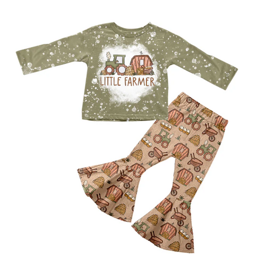 8.26 Baby Girls Farm Tractors Top Bell Pants Clothing Sets preorder(moq 5)