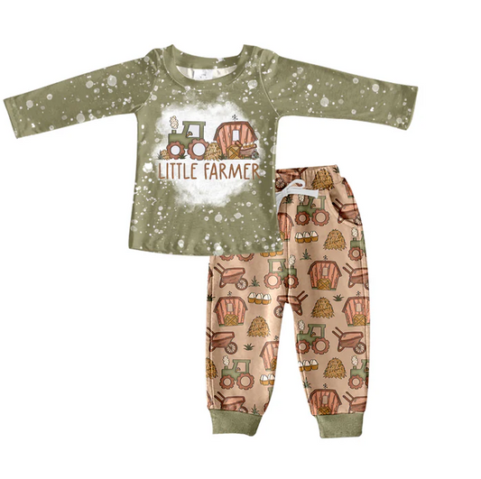 8.26 Baby Boys Farm Tractors Top Pants Clothing Sets preorder(moq 5)