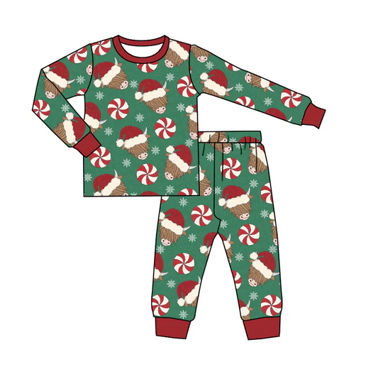 8.26 Baby Boys Christmas Cow Hats 2pcs Pajamas Clothing Sets preorder(moq 5)