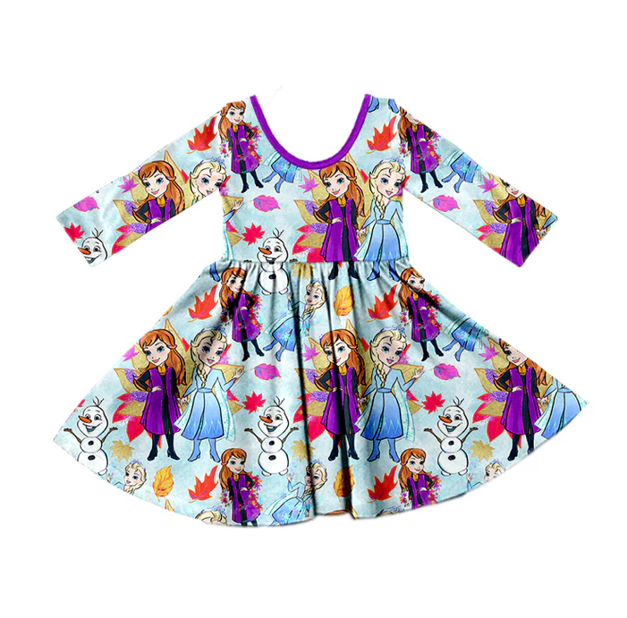 8.26 Baby Girls Fall Princess Sister Twirl Dresses preorder(moq 5)