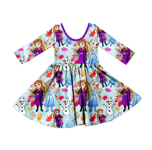 8.26 Baby Girls Fall Princess Sister Twirl Dresses preorder(moq 5)