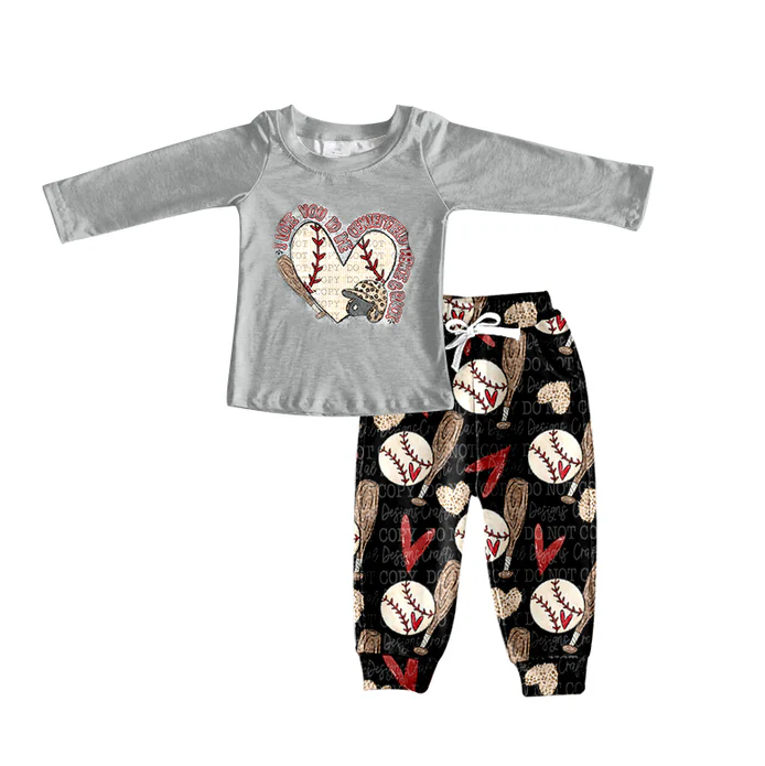 8.27 Baby Boys Baseball Grey Top Bottom Pants Clothing preorder(moq 5)