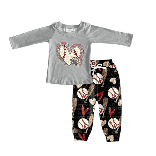 8.27 Baby Boys Baseball Grey Top Bottom Pants Clothing preorder(moq 5)