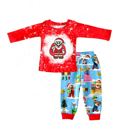8.27 Baby Boys Christmas Red Game Top Cartoon Bell Bottom Pants Clothing preorder(moq 5)