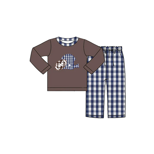8.27 Baby Boys Plaid Football Top Fall Pants Clothing preorder(moq 5)