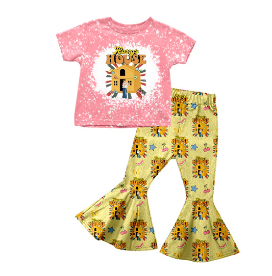 8.28 Baby Girls House Cartoon Top Bell Pants Clothing Sets preorder(moq 5)