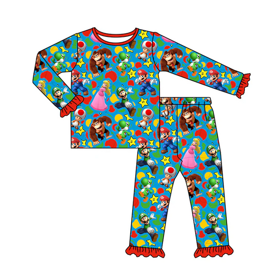 8.28 Baby Girls Game Long Sleeve Tee Shirt Pajamas 2pcs Sets Clothing preorder(moq 5)