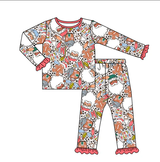 8.28 Baby Girls Christmas Long Sleeve 2pcs Pajamas Clothing Sets preorder(moq 5)
